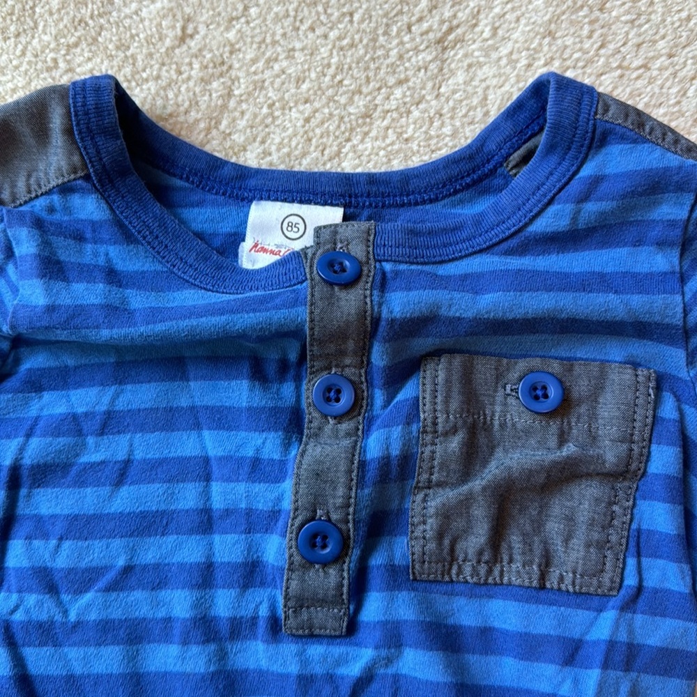 Hanna Andersson Blue Striped Long Sleeve Tee - Picture 2 of 3